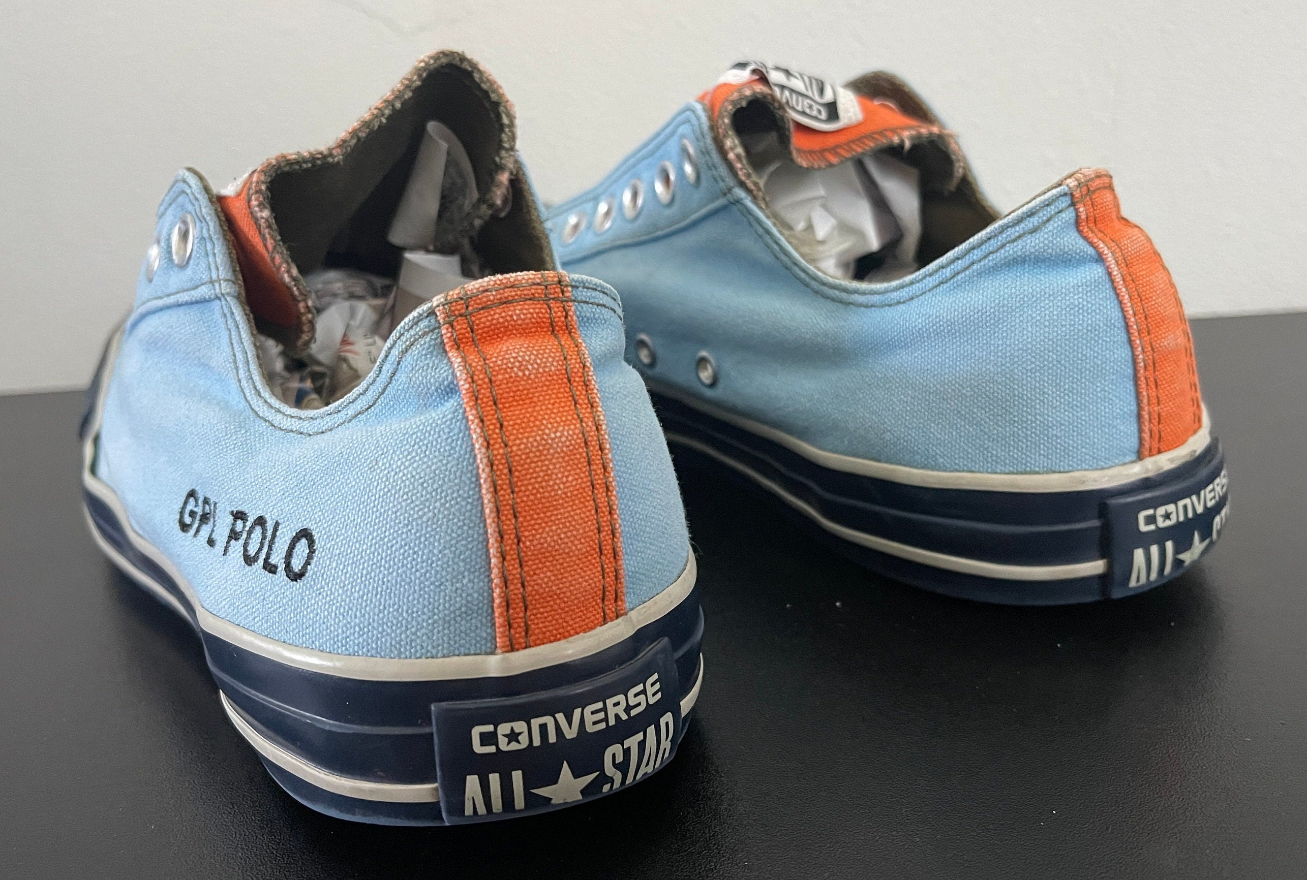 CONVERSE Shoes All Stars Slip on Blue orange Sneakers GPL Polo Trainer s Size 9 Men s Sneakers Etsy