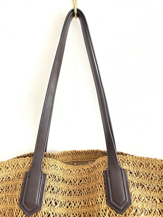 Braided twine shoulder bag Brown/beige shoulder b… - image 7