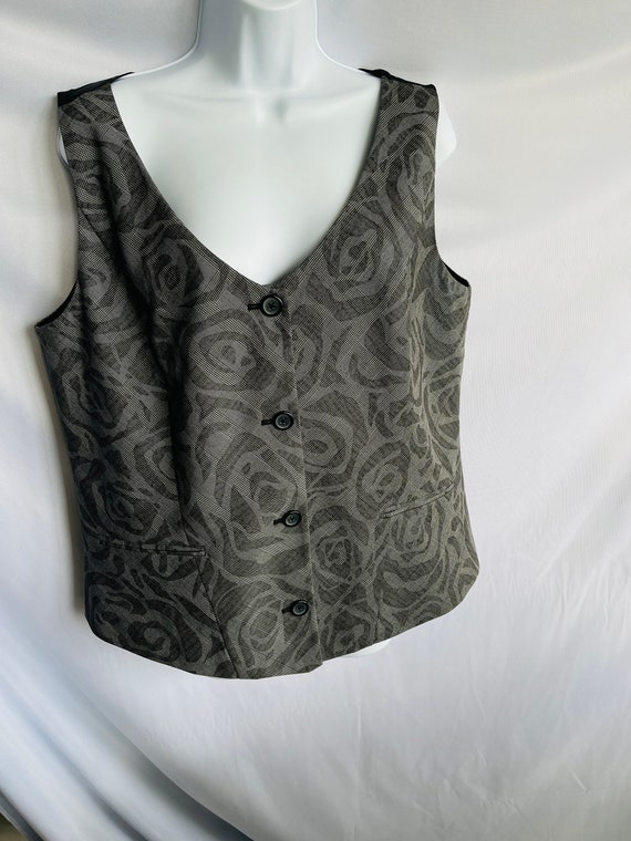 CHICO'S Women's Gray Suit Vest Floral Paisley Print Etsy