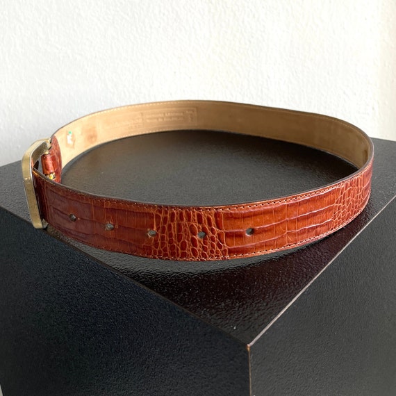 GALAPAGOS Men's Belt Brown belt made in Italy Lea… - image 3