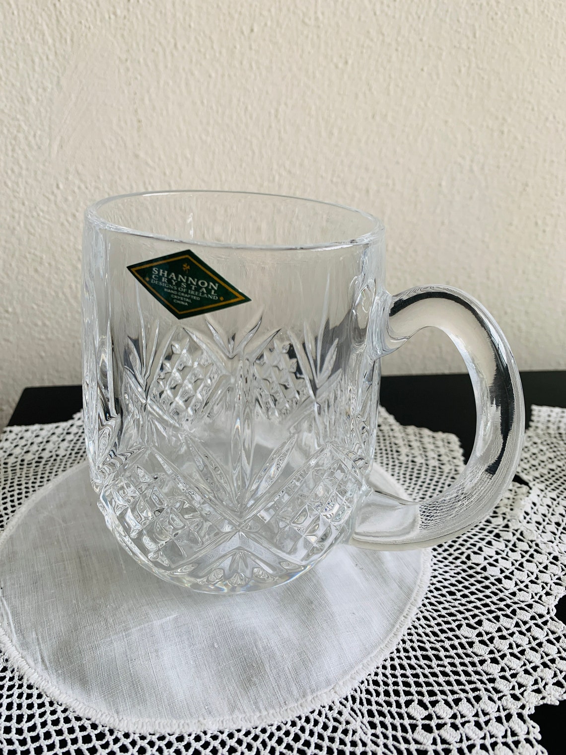 2 Crystal Mugs with handles One of mug Shannon Crystal Big and Etsy