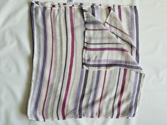 Lot of 4 Scarves Vintage purple/white/blue/color … - image 6