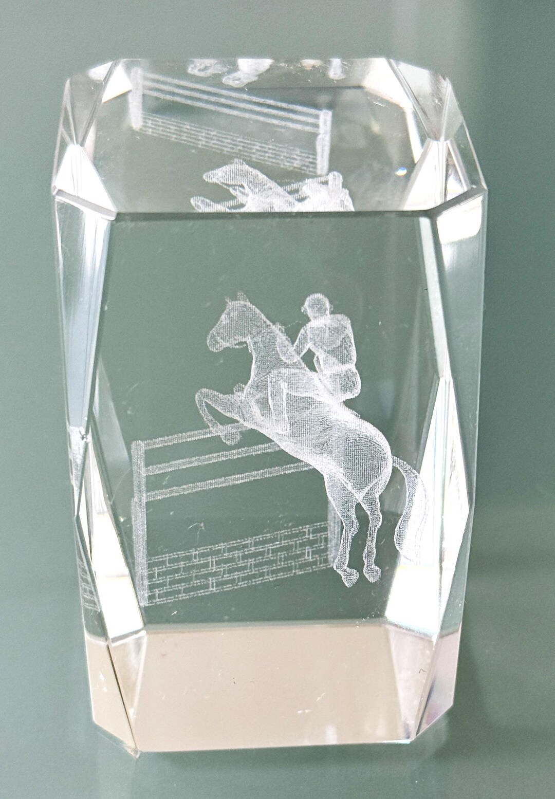 Photo Block Paperweight Paperweight Clear Glass Standing Block 3D Laser Home Collection ...