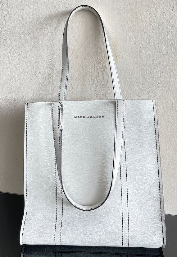 MARC JACOBS Shoulder Bag White Tote Bag Leather Handbag Etsy