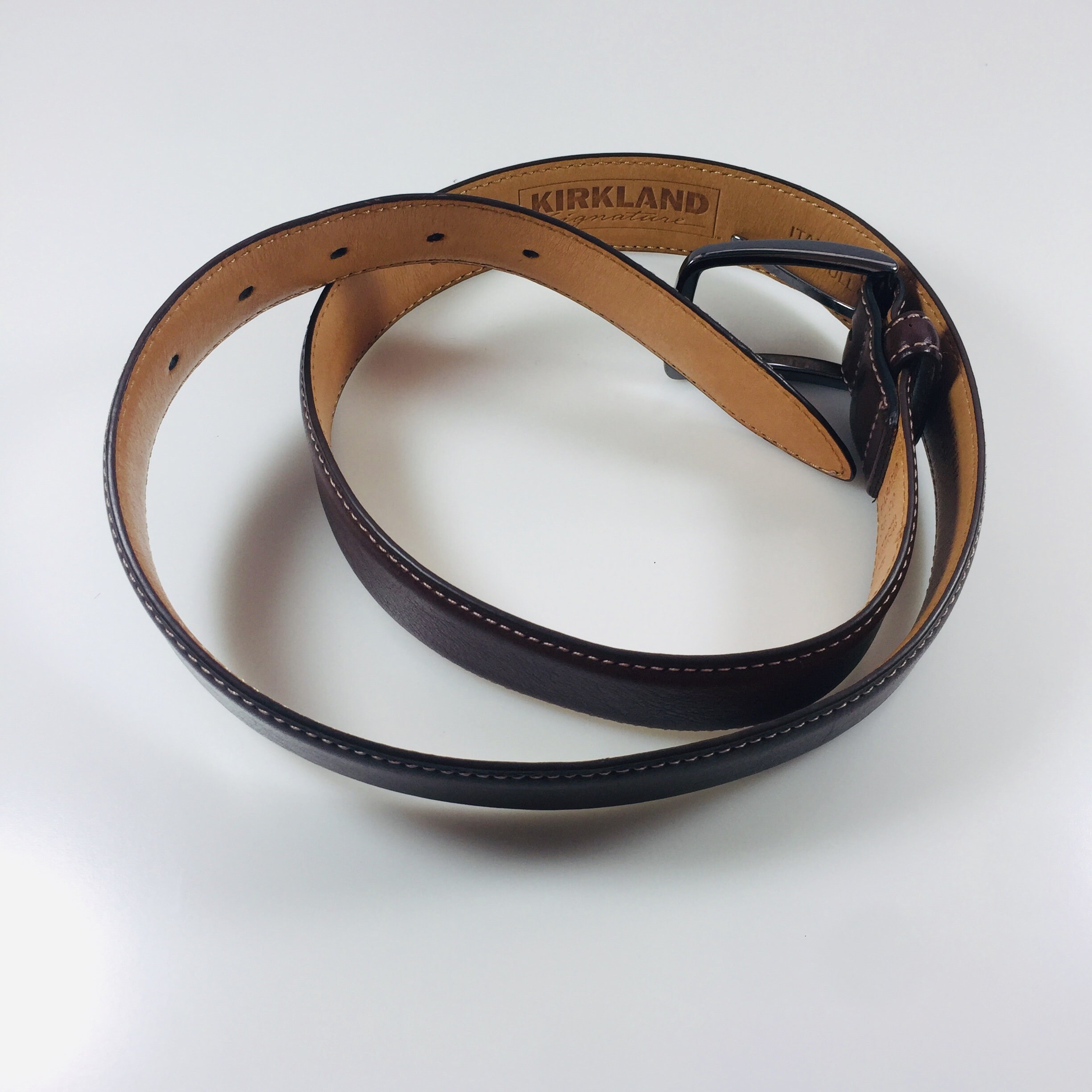 Kirkland Men's Belt Genuine Leather Belt Size 34 Vintage Etsy