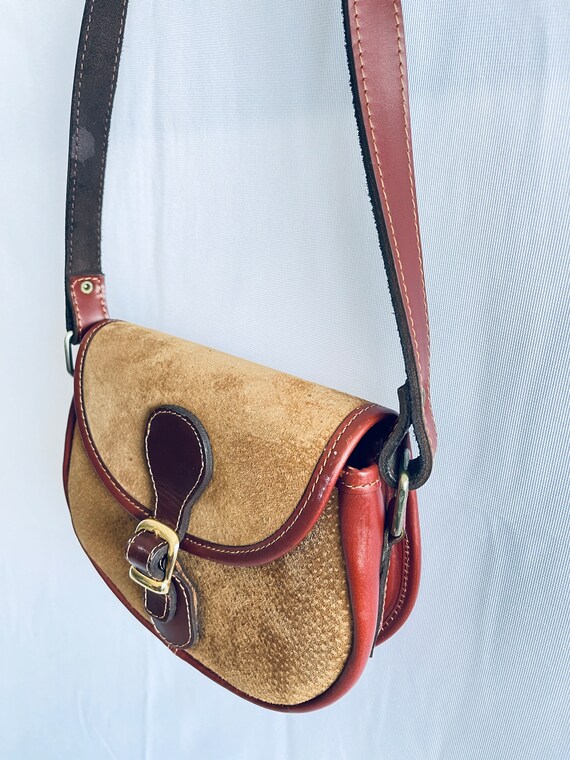 Brown Nubuck Leather crossbody bag Dust cover hard ba… Gem