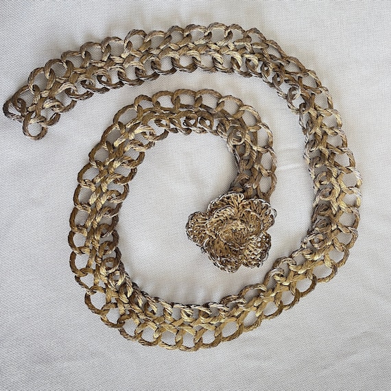 Author\'s work belt Metal Belt Braided wire women\'s belt gold/bronze Vintage belt Author main image 3
