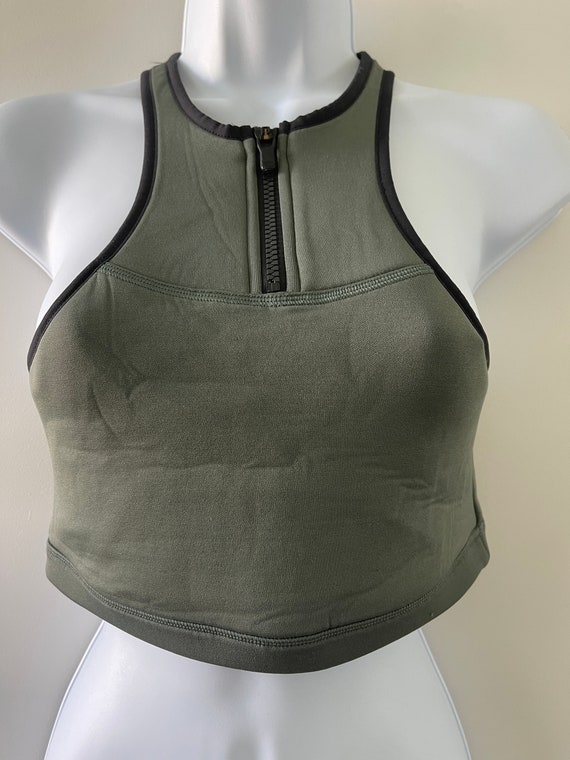 Khaki Yoga Bra Derek Lam IOC Athleta Structure Sport Olive Green