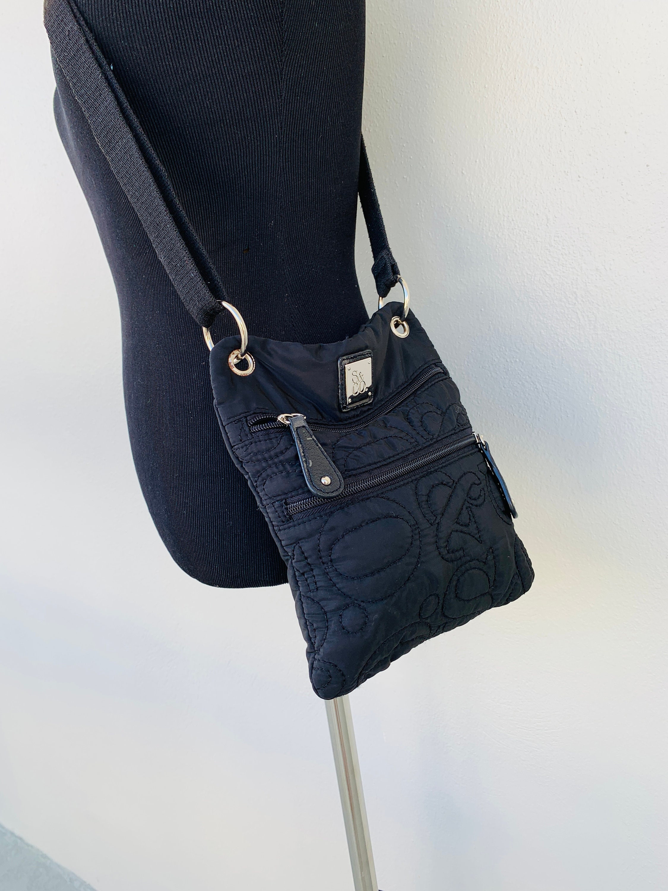 S CO Shoulder Bag Black Nylon Shoulder Bag Woman s Purse Etsy