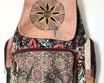 Backpack made in Turkey Multicolor fabric backpack