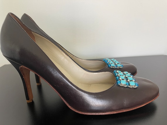 Dark brown pumps size 9 hot sale