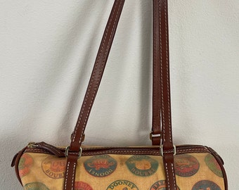 Dooney& Bourke shoulder bag Yellow/brown/leather small handbag Vintage shoulder bag