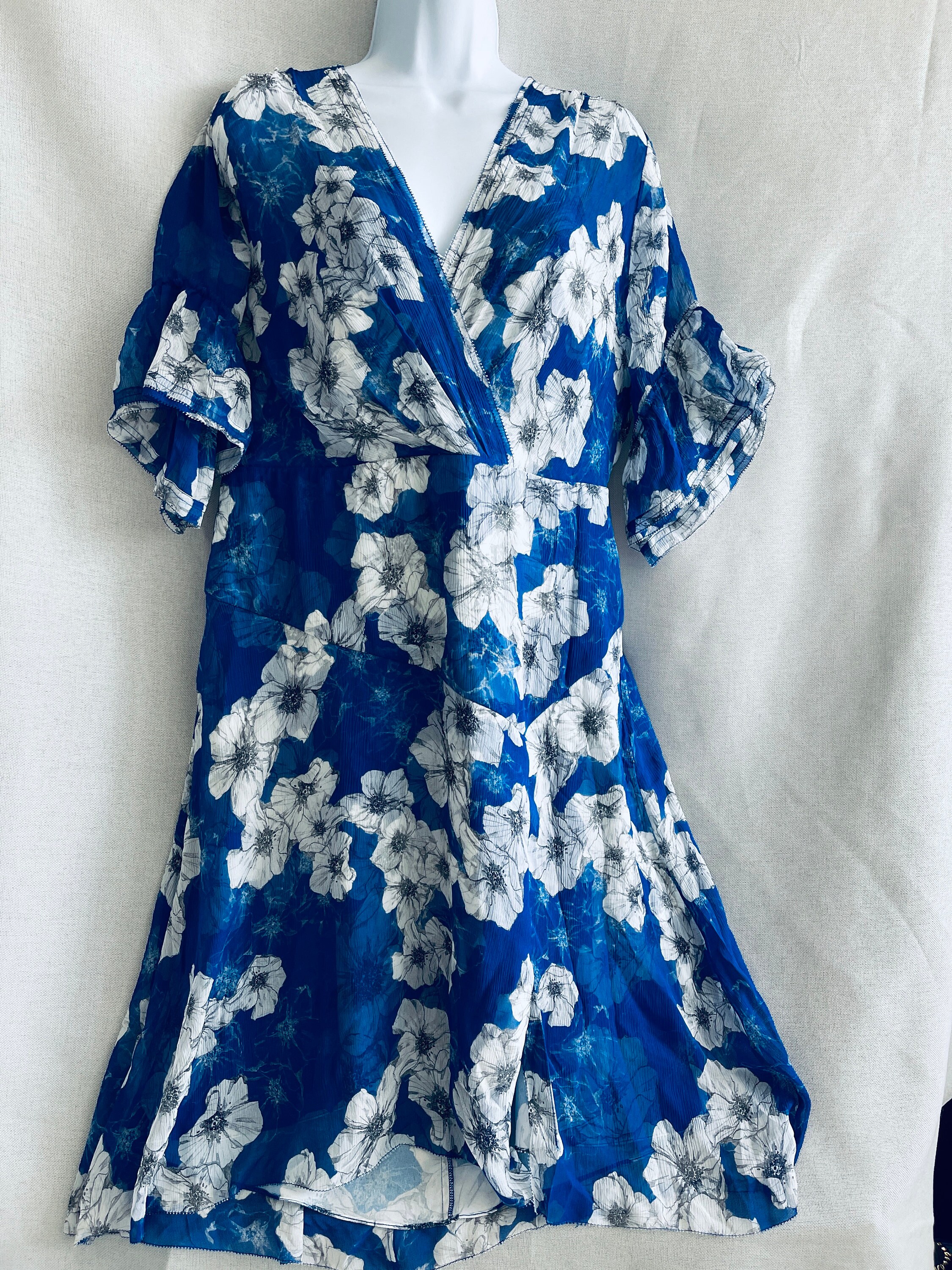 elie tahari dress blue Tahari The Alania Dress - Blue Stone