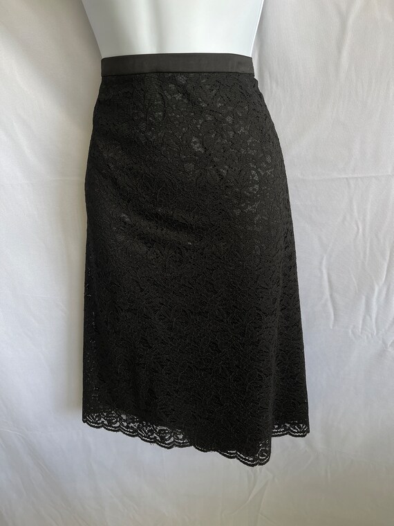 BLACK SKIRT Guipure with lining easy style skirt W