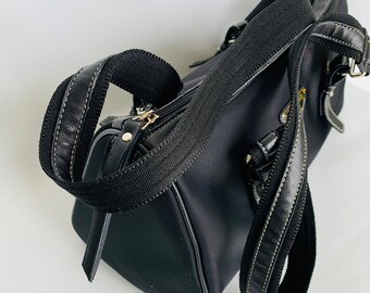 PEGASO SHOULDER BAG Black Canvas/leather Women's Bag