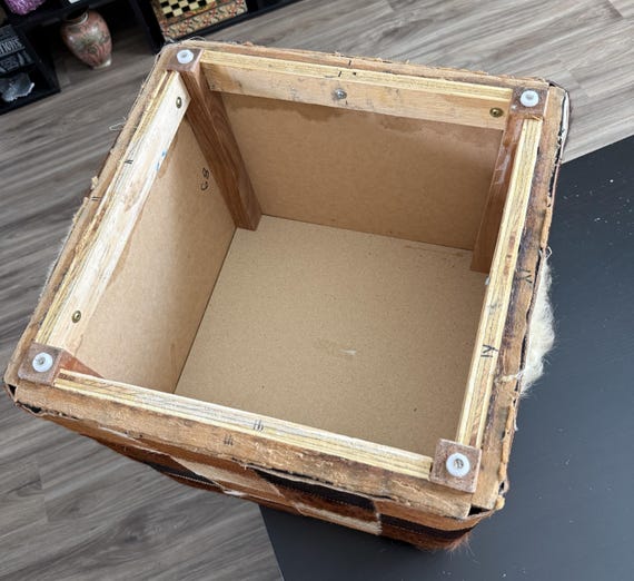 Cowhide Pouffe Brown Multicolor Patch Work Leathe… - image 8