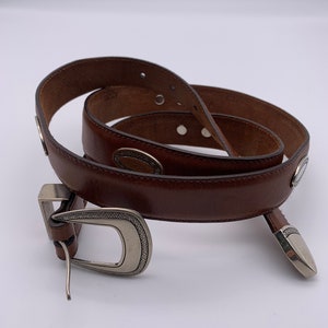 Men's belt Brown genuine leather belt Vintage belt Men's accessory Brown classic belt Formal suit belt L size belt image 5