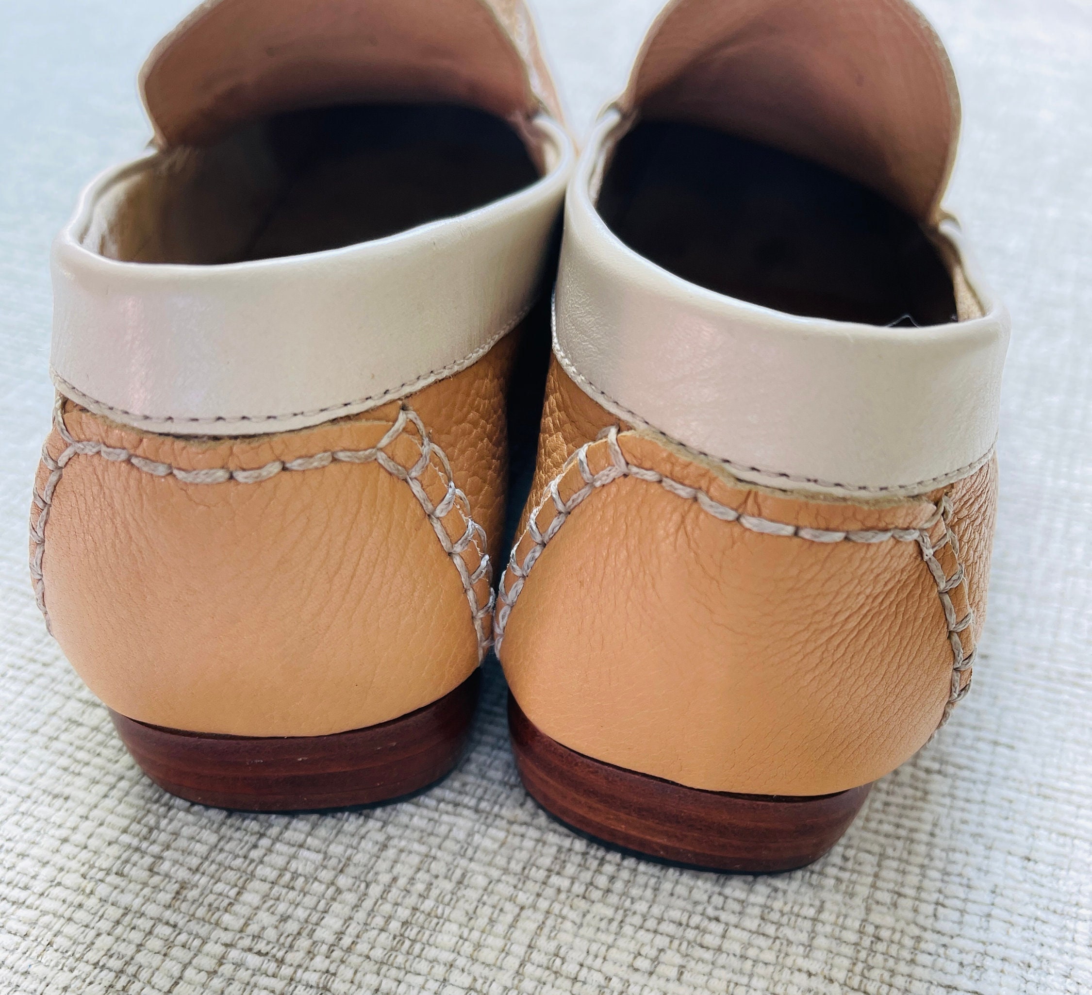 Cole Haan Cream and Tan Leather Slip-On Loafers Men main image 2