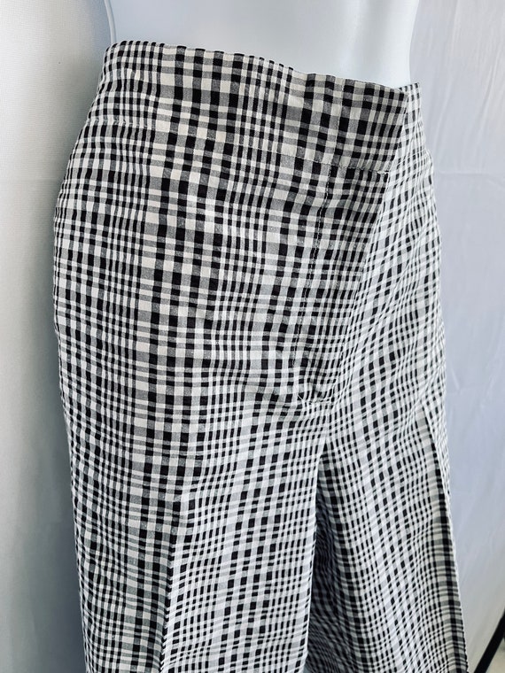 TALBOTS Women's Pants White/black Pants Size 16 High Rise Checkered Trousers  Women's Dress Pants Gift for Her Gift for Women 