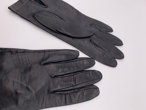 Women's gloves Vintage ladies gloves Black leathe… - image 7