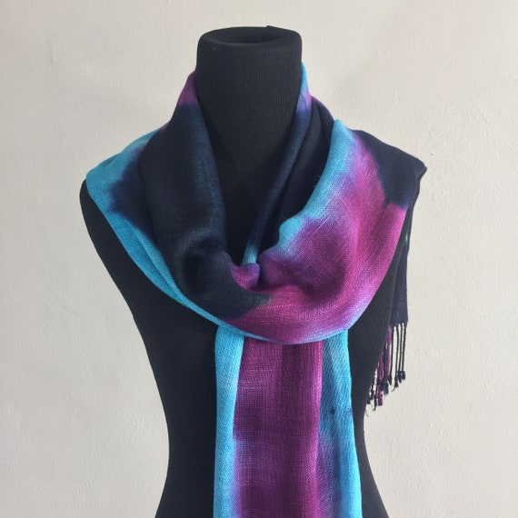 Women's cotton scarf Handmade colored scarf Women… - image 4