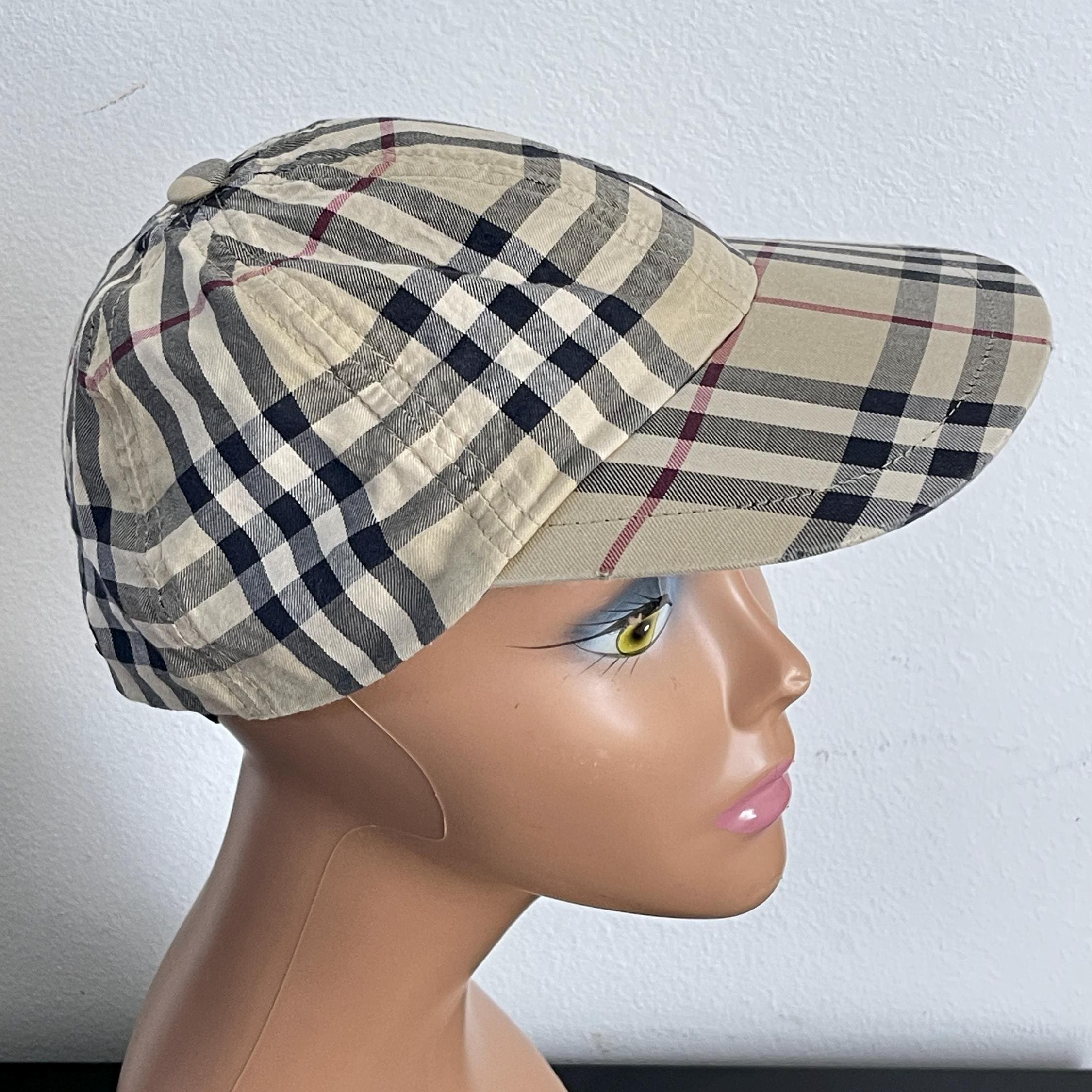 Vintage Burberry Black Monogram Print Visor Hat Y2K Streetwear Luxury Style ✓ORIGINAL ,Men main image 2