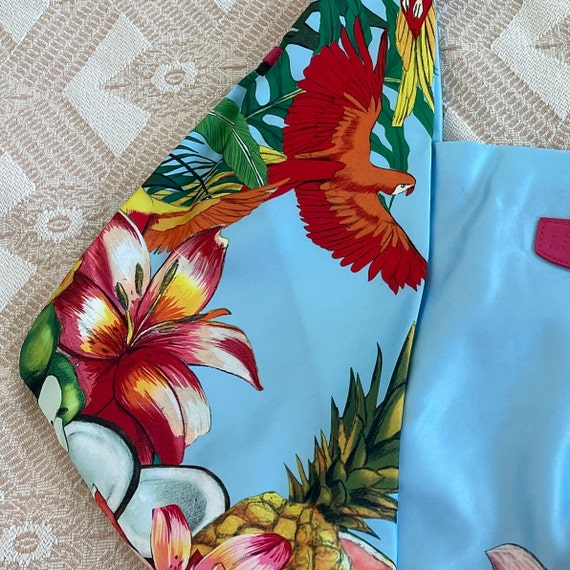ESCADA shoulder bag Satin multi tropical color sh… - image 7