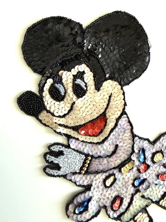 Mickey Mouse Patch Applique Sequin Vintage Disney… - image 2