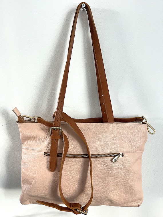 VALENTINA Shoulder Bag Pink leather tote bag made… - image 5