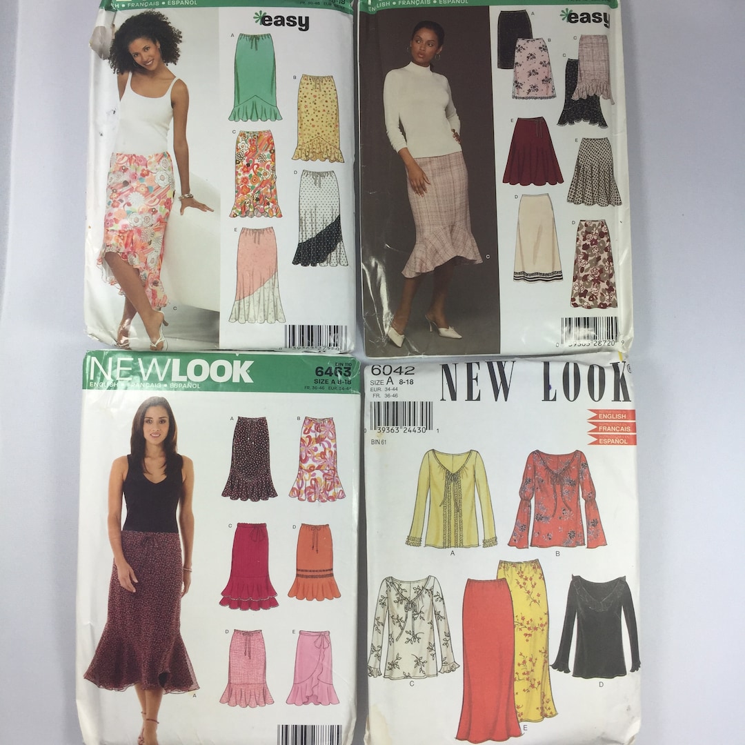 Vintage 5 Sewing Patterns Mystery Bundle of 5 Cut and Uncut Patterns to ...