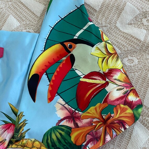 ESCADA shoulder bag Satin multi tropical color sh… - image 8