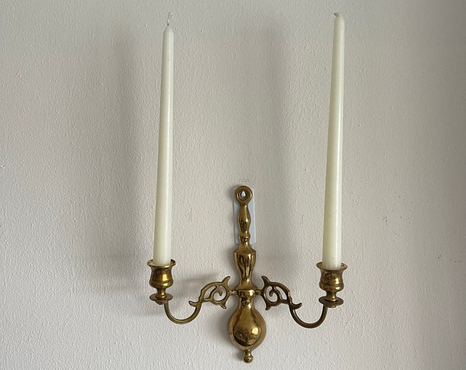 Set of 2 Wall Brass Sconce Vintage Brass Sconce Made in Etsy
