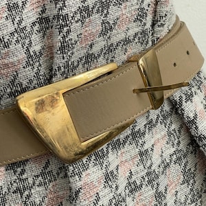 Vintage belt Courtney& Co Beige women&#39;s belt Faux leather belt size M