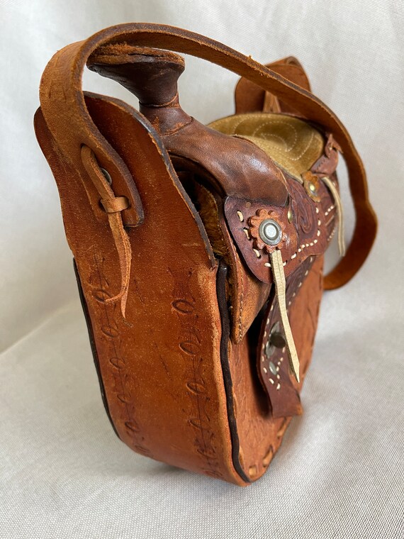 Vintage horse saddle shoulder bag Cowboy's shoulder b… Gem