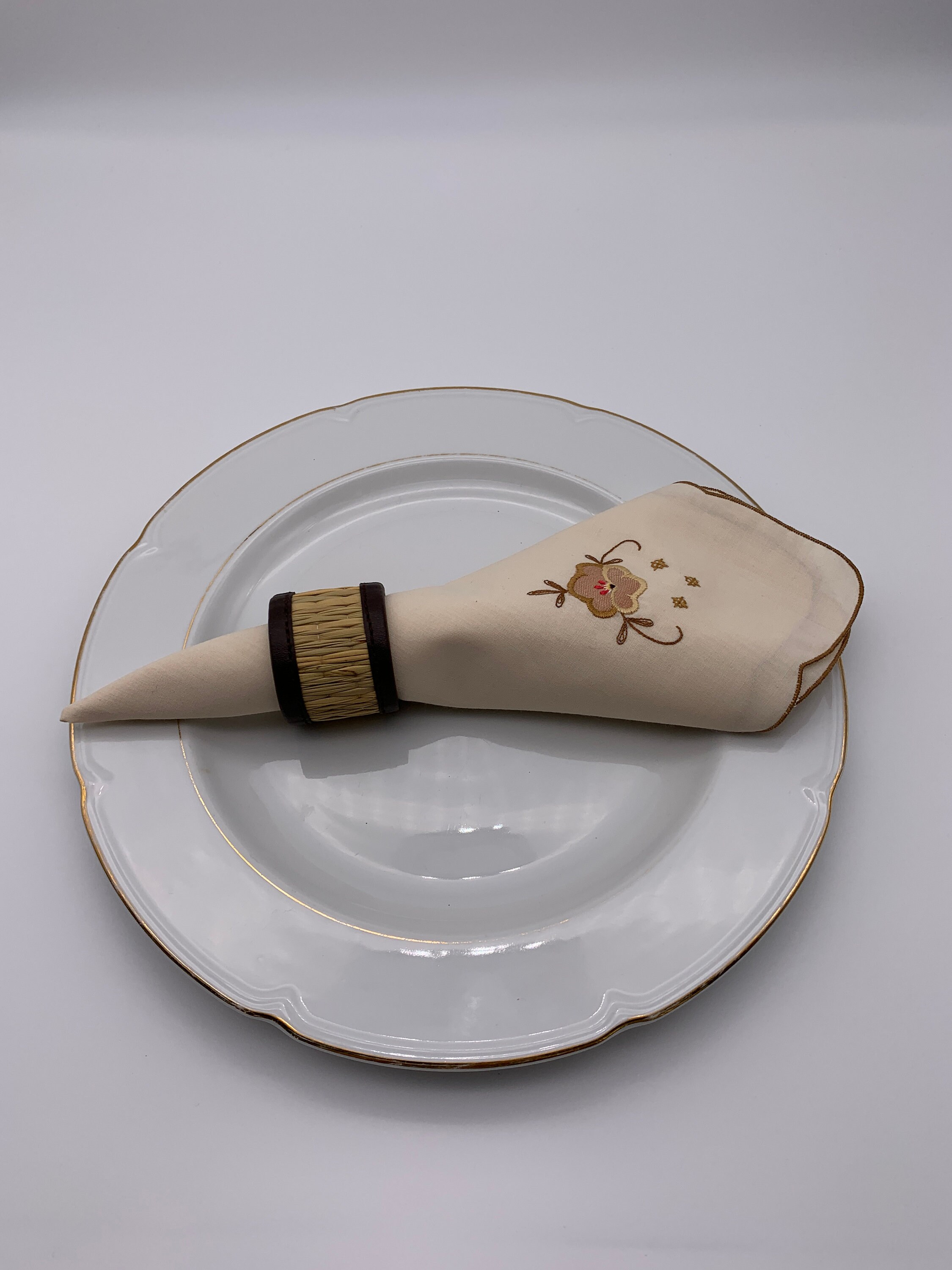 Set of 8 Napkins/8 Napkin Rings Hand Made Embroidery Napkin Etsy UK