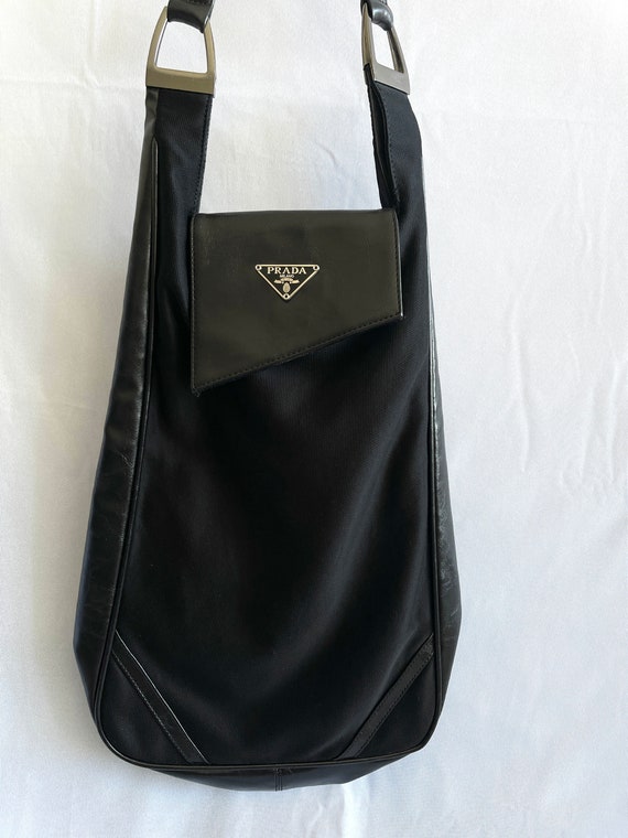 Prada, Bags, Auth Prada Nylon Black Crossbody Bag