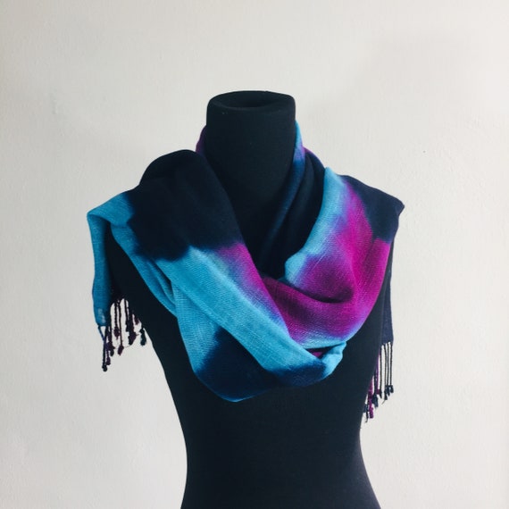 Women's cotton scarf Handmade colored scarf Women… - image 1