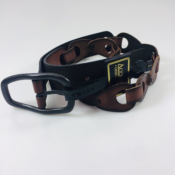 Men's belt Men's genuine brown leather belt size … - image 9