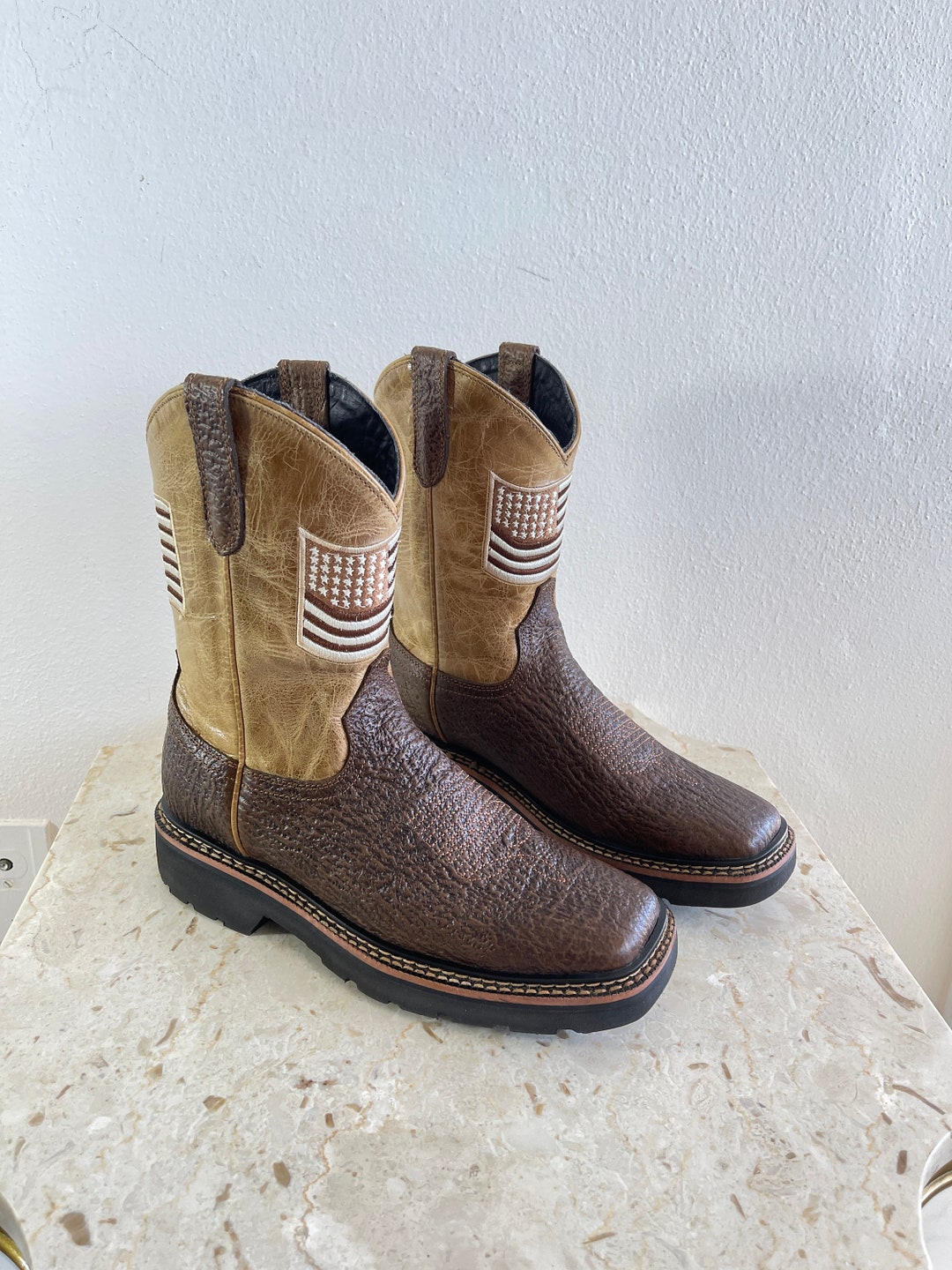 Mens Brown Leather Western Cowboy Boots JB Dillon Size 9.5 D s-l400.jpg main image 4