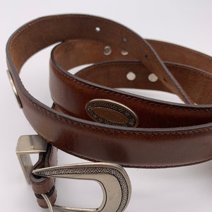Men's belt Brown genuine leather belt Vintage belt Men's accessory Brown classic belt Formal suit belt L size belt image 10
