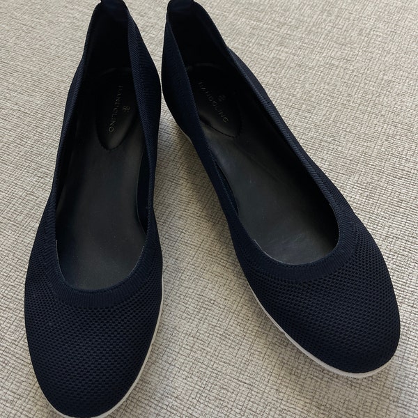 BANDOLINO Women shoes Navy fabric ballet flat slip on comfort size 10M