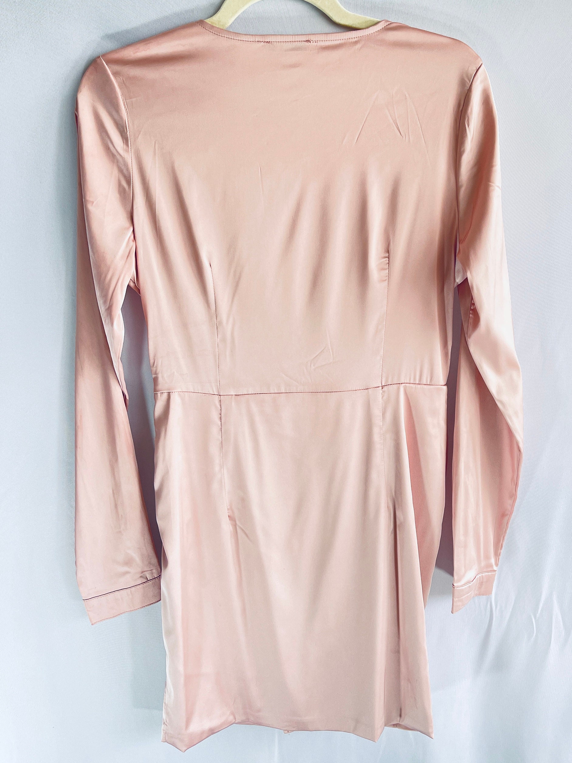 pink long sleeve dress fashion nova Vestido Mini Manga Larga Delia Lace - Rosa