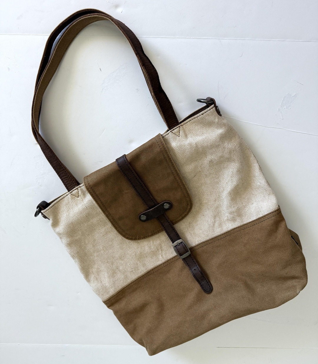 TED Brand Tote Bag Brown/white Canvas Zipper Tote Bag Women's Bags - Etsy