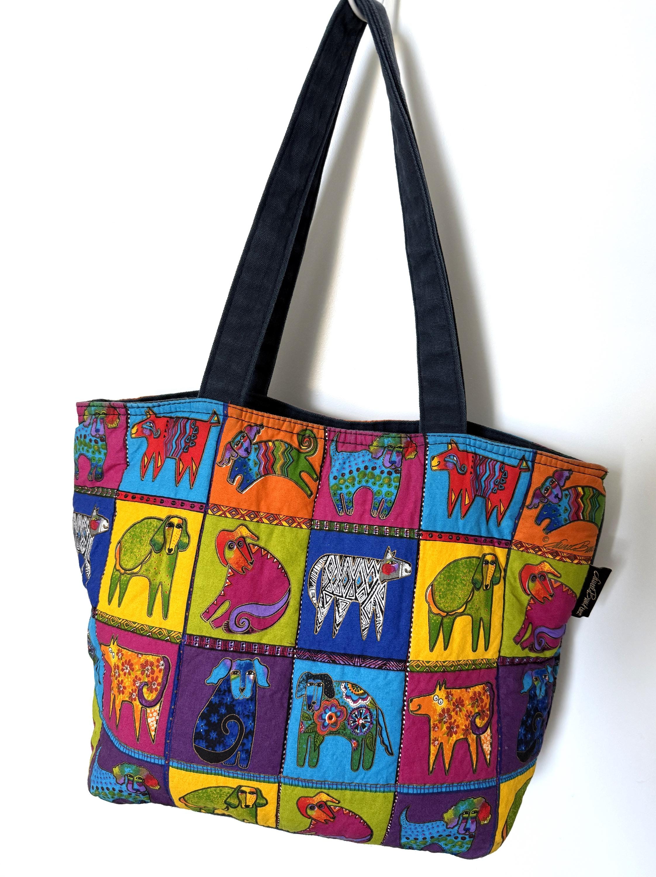 Borsa A Tracolla Laurel Burch Cani Mitici In Cotone, Piccola E Leggera Con Tasca Frontale E Chiusura Magnetica - 3