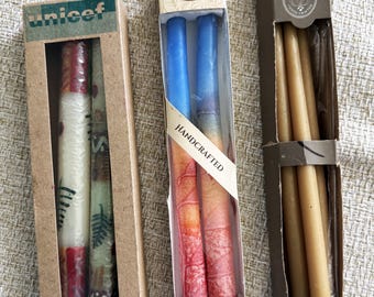 Handcrafted Candles designer dipped handmade set of 9 colors decorative