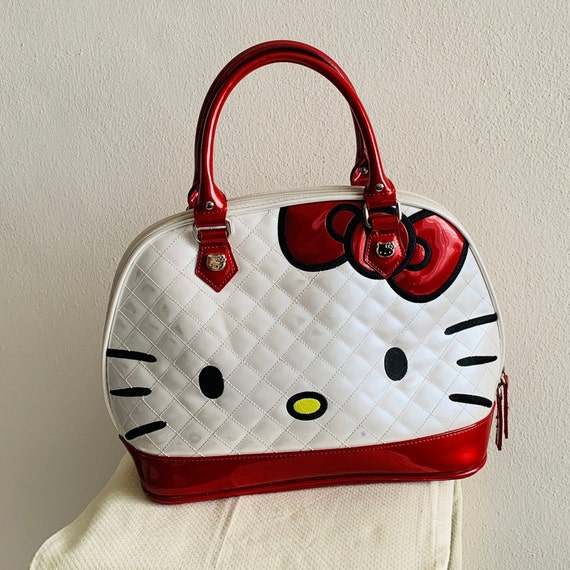 negar Vivienda civilización Bolso HELLO KITTY Bolso de mano de cuero pulido blanco/rojo - Etsy México