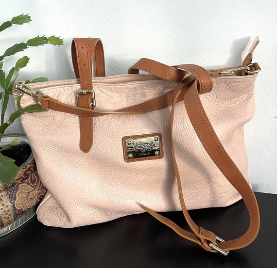 VALENTINA Shoulder Bag Pink leather tote bag made… - image 1