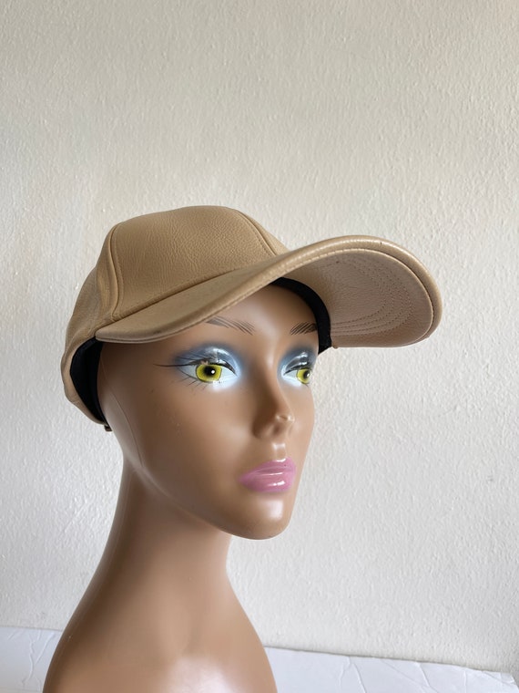 D&Y Men's Beige Leather Cap Casual Faux Leather C… - image 4