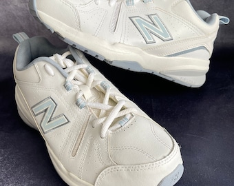 NB men's sneakers New Balance 608 Leather white/blue Comfort Insert soft supportive runners size 8.5 ( 41.5)  sneakers