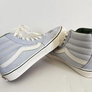 VANS Men&#39;s Shoes Vans off The Wall Sk8-Hi Vr3 Cush Twill plein air striped skate light blue shoes size 7,5